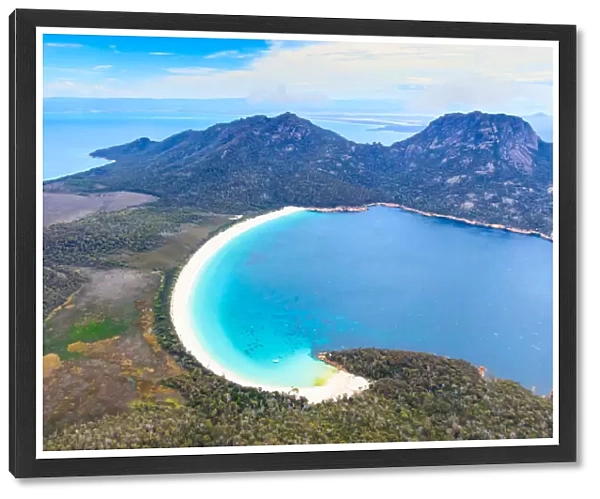 Aerial View of Wineglass Bay in Tasmania