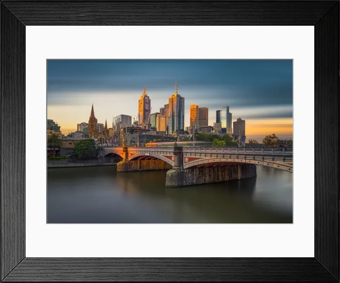 Framed Print : Dramatic Melbourne cityscape Framed Print : Dramatic Melbourne cityscape