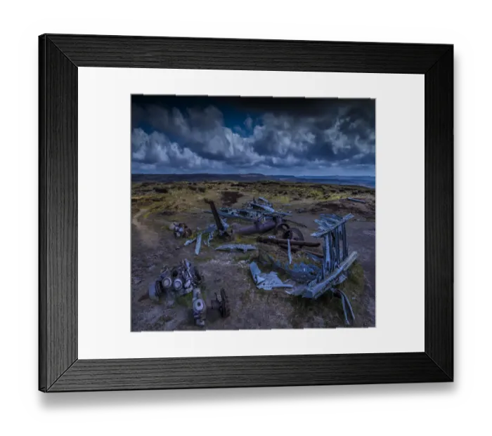 Framed Print : B29 Plane Wreck, Glossop Moors, Peak district, England, UK