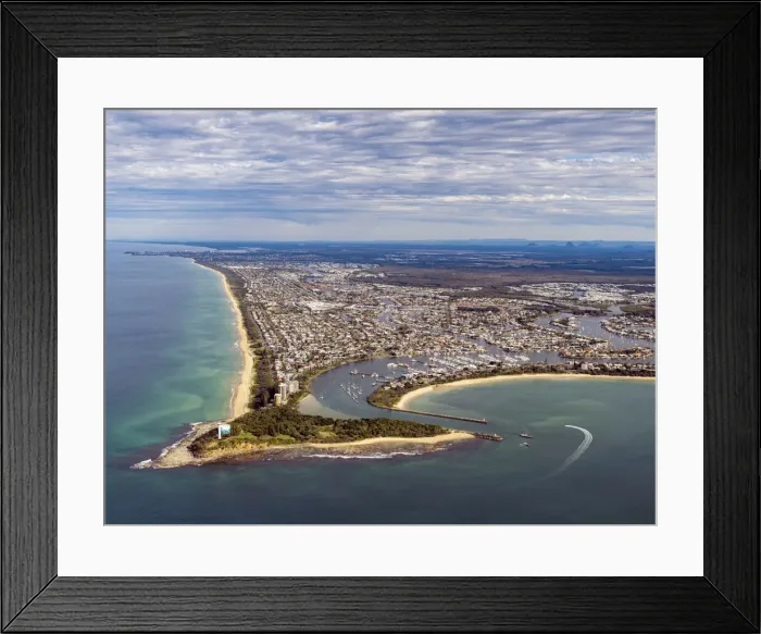 Framed Print : Buddina. Aerial view of Buddina, Queensland Framed Print : Buddina. Aerial view of Buddina, Queensland