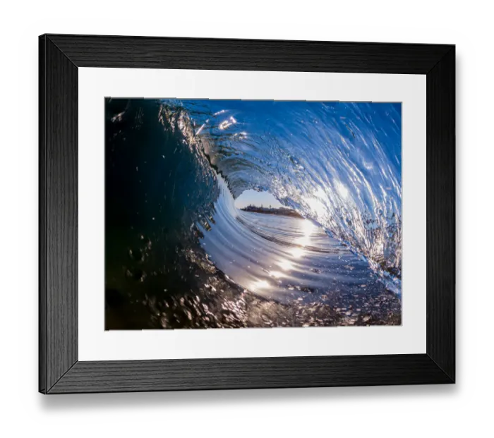 Framed Print : waves break