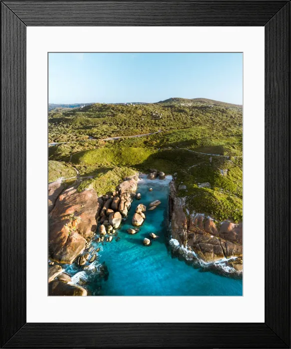 Framed Print : Aerial View of Elephant Rocks Denmark Western Australia - 4K DRONE PHOTO
