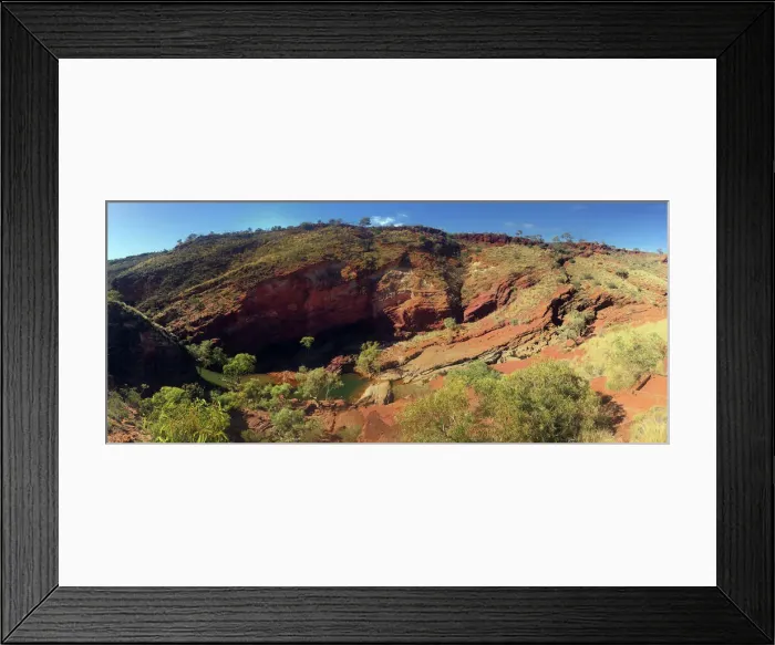 Framed Print : Panoramic landscape view of Hamersley Gorge Pilbara region Western Australia