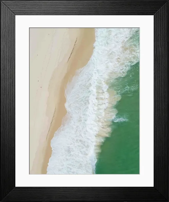 Framed Print : Aerial view of empty beach