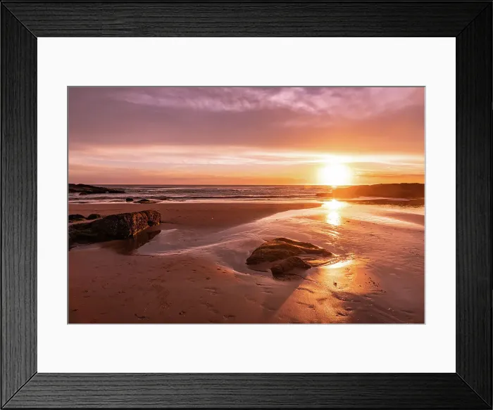 Framed Print : Birubi sunset