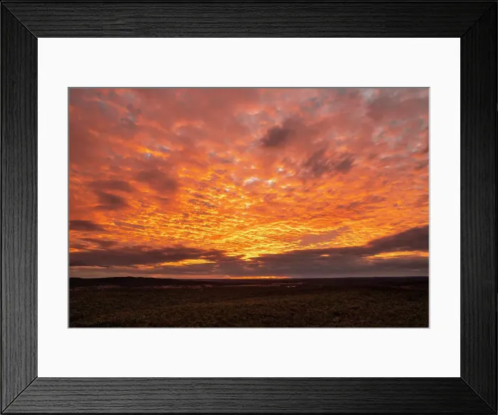 Framed Print : Orange sunset clouds