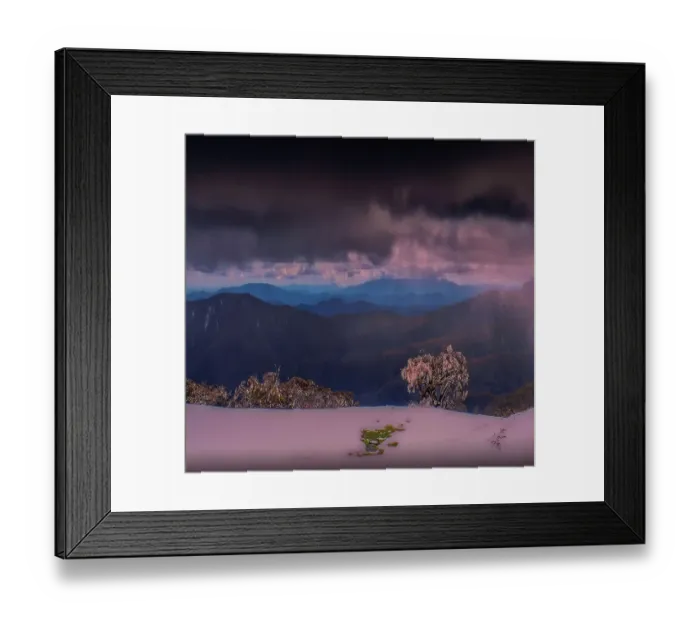 Framed Print : Mount Bulla spring snowfall near Mansfield, central Victoria, Australia