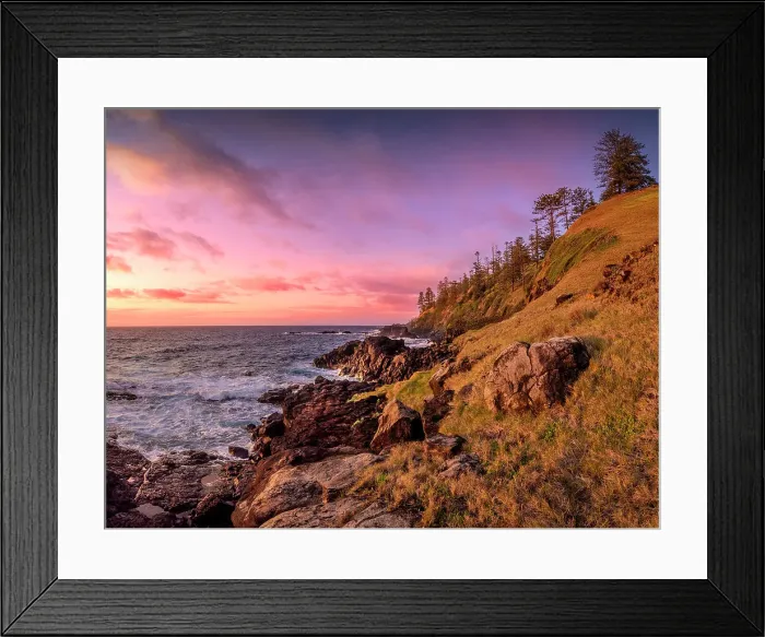 Framed Print : Rugged cliffs and sunrise light near Two Chimneys reserve, Norfolk Island, Australia, Southern South Pacific Framed Print : Rugged cliffs and sunrise light near Two Chimneys reserve, Norfolk Island, Australia, Southern South Pacific
