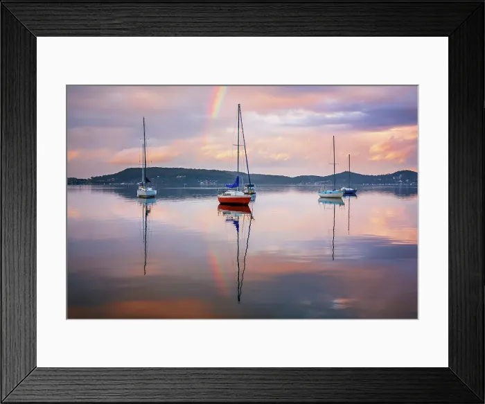 Framed Print : Sunset rainbow reflections Framed Print : Sunset rainbow reflections