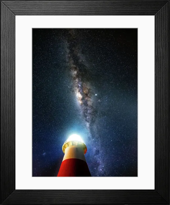 Framed Print : Milky Way over lighthouse Framed Print : Milky Way over lighthouse