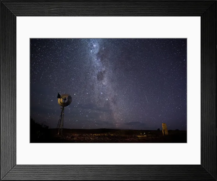 Framed Print : Windmill with The Milky Way