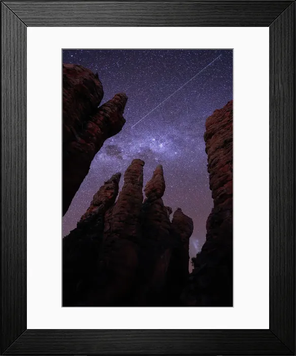 Framed Print : A satellite trail and the Milky Way. The Lost City. Limmen National Park. Northern Territory. Australia Framed Print : A satellite trail and the Milky Way. The Lost City. Limmen National Park. Northern Territory. Australia
