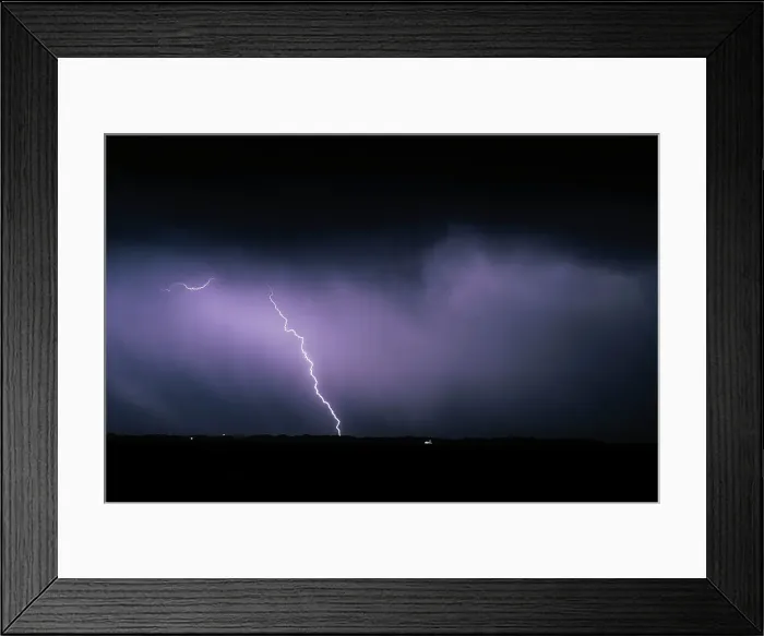 Framed Print : Lightning over the ocean