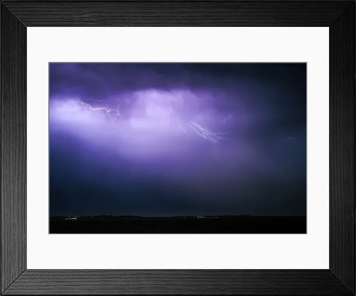 Framed Print : Lightning over the ocean