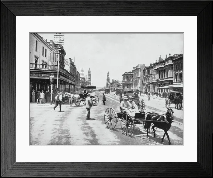 Framed Print : Antique photograph of the British Empire: King William Street, Adelaide