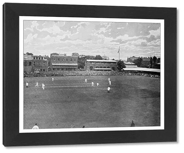 Antique photograph of the British Empire: Cricket game, England vs Australia