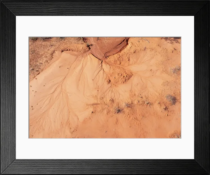 Framed Print : Aerial Drone point of view over the red dirt, unique patterns in the dry arid climate of outback Australia