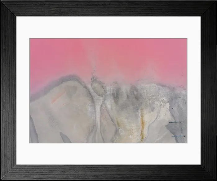 Framed Print : Drone view point of the pink shades of color, patterns and textures over Pink Lake waters with dark salty sandy soil Framed Print : Drone view point of the pink shades of color, patterns and textures over Pink Lake waters with dark salty sandy soil