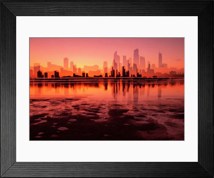 Framed Print : Multiple Exposure city scene at sunset. Gold Coast, Australia Framed Print : Multiple Exposure city scene at sunset. Gold Coast, Australia
