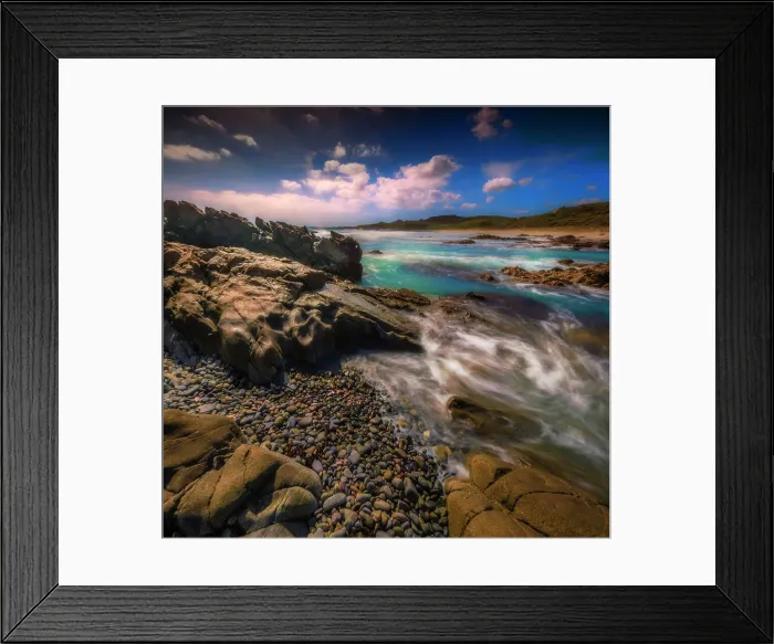 Framed Print : Coastal area known as Badger's box on the west coastline of King Island, Bass Strait, Tasmania, Australia