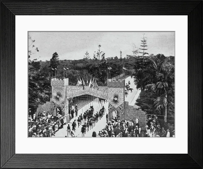 Framed Print : Antique photograph of the British Empire: Reception of the governor of Queensland at Brisbane