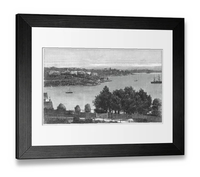 Framed Print : Old engraved illustration of Elizabeth Bay, Sydney