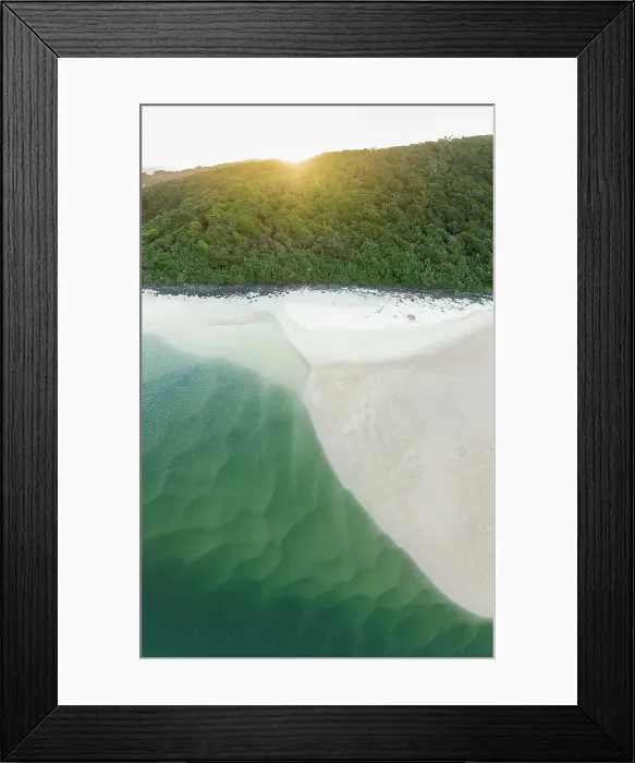 Framed Print : Aerial Views over iconic Burleigh, Gold Coast with blue water and sandy beaches Framed Print : Aerial Views over iconic Burleigh, Gold Coast with blue water and sandy beaches