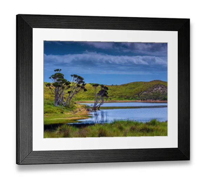 Framed Print : Pearshape and Ettricks Lagoons on the south coast road, King Island, Bass Strait, Tasmania, Australia Framed Print : Pearshape and Ettricks Lagoons on the south coast road, King Island, Bass Strait, Tasmania, Australia