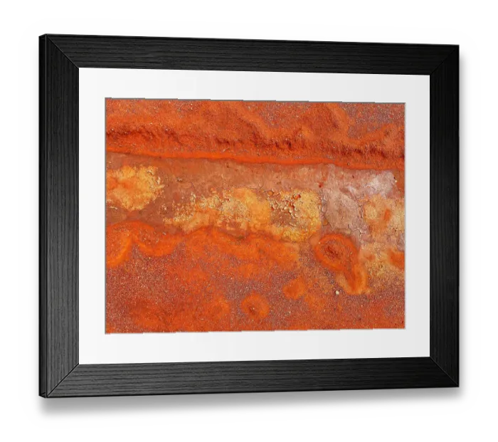 Framed Print : Abstract desert pattern aerial effect, dried mud orange red dirt, Australia