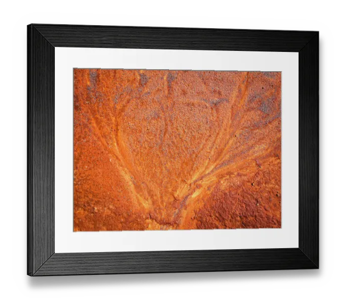 Framed Print : Abstract desert pattern aerial effect, dried mud orange red dirt, Australia