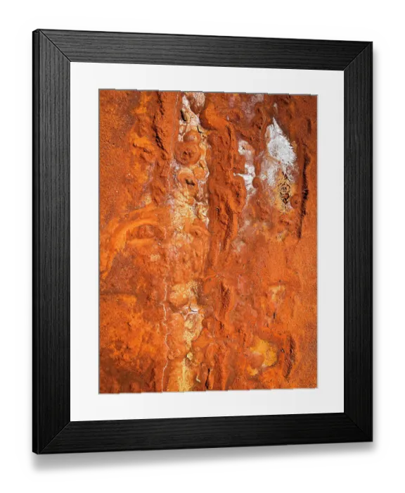Framed Print : Abstract desert pattern aerial effect, dried mud orange red dirt, Australia