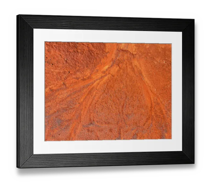Framed Print : Abstract desert pattern aerial effect, dried mud orange red dirt, Australia