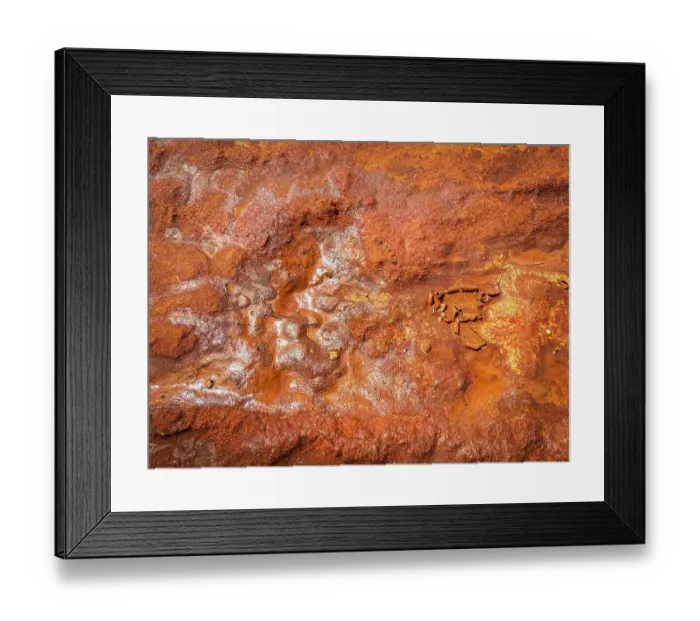 Framed Print : Abstract desert pattern aerial effect, dried mud orange red dirt, Australia