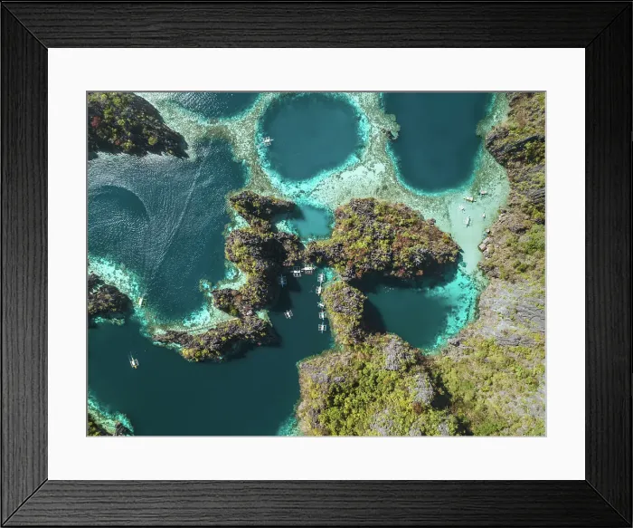 Framed Print : Aerial View of Twin Lagoons Coron, Philippines - Drone 4K Photo