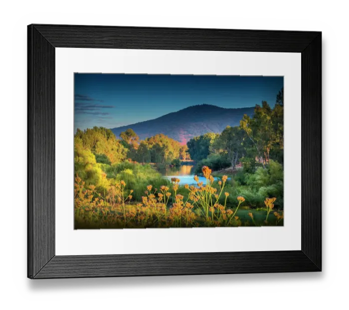 Framed Print : Upper Murray river, Alpine high country, East Gippsland, Walwa, Victoria, Australia