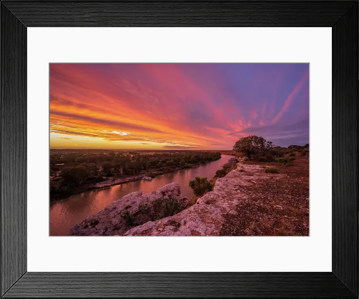 Framed Print : Murray River Sunset
