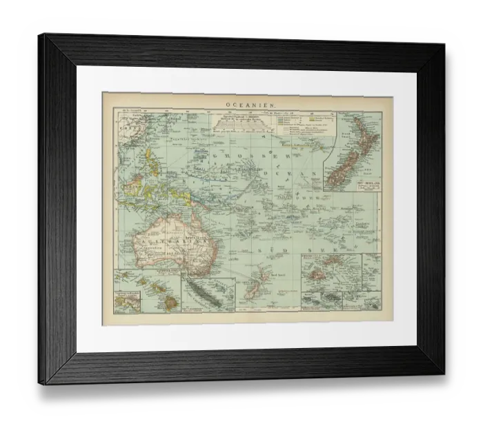Framed Print : Old map of Oceania Framed Print : Old map of Oceania