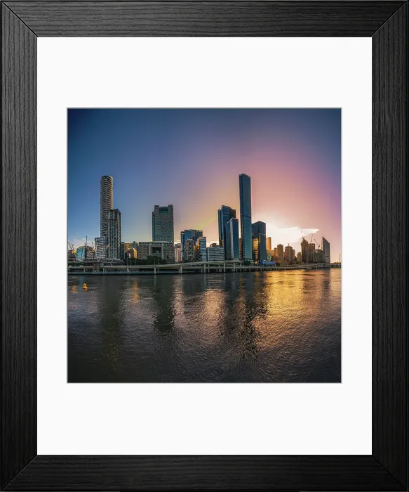 Framed Print : Scene of Brisbane Cityscape and Victoria Bridge over Brisbane River at Sunrise time in central business district or call CBD, Brisbane Framed Print : Scene of Brisbane Cityscape and Victoria Bridge over Brisbane River at Sunrise time in central business district or call CBD, Brisbane