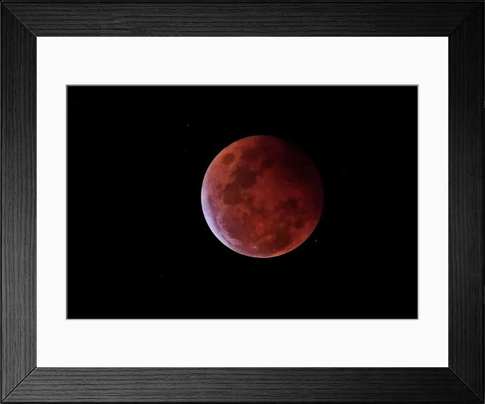 Framed Print : Total lunar eclipse of the moon. Blood moon