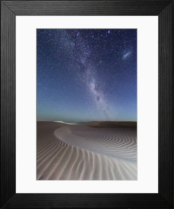 Framed Print : The Milky Way over sand dunes. Sleaford Bay. Eyre Peninsula. South Australia