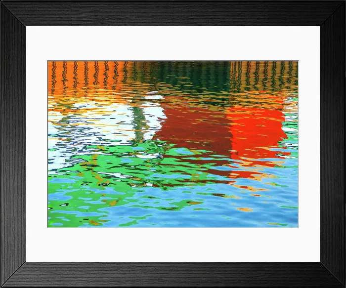 Framed Print : Blue, green, red, orange and brown colours reflected in the sea at the commercial dock at the Port Lincoln Wharf. Port Lincoln. South Australia Framed Print : Blue, green, red, orange and brown colours reflected in the sea at the commercial dock at the Port Lincoln Wharf. Port Lincoln. South Australia