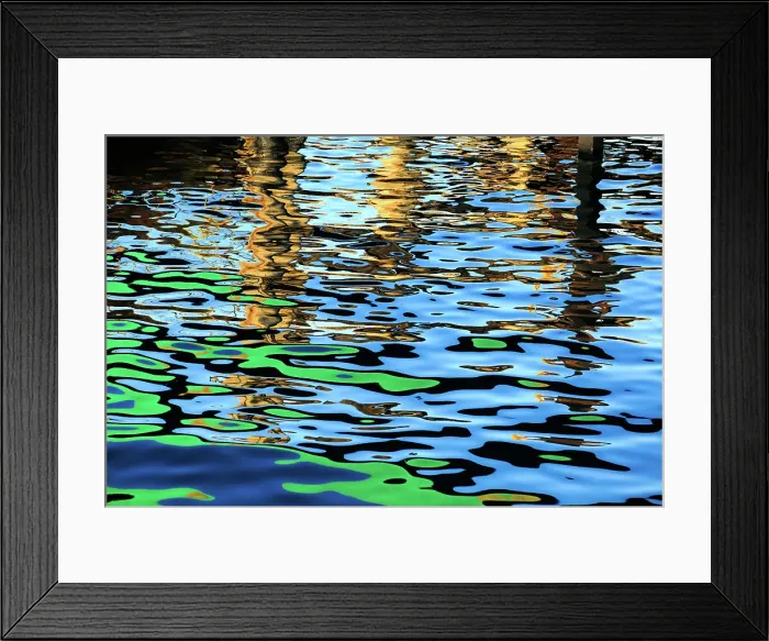 Framed Print : Blue and green colours reflected in the sea at the commercial dock at the Port Lincoln Wharf. Port Lincoln. South Australia Framed Print : Blue and green colours reflected in the sea at the commercial dock at the Port Lincoln Wharf. Port Lincoln. South Australia