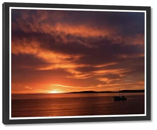 Small boat at dawn. Port Lincoln. Eyre Peninsula. South Australia