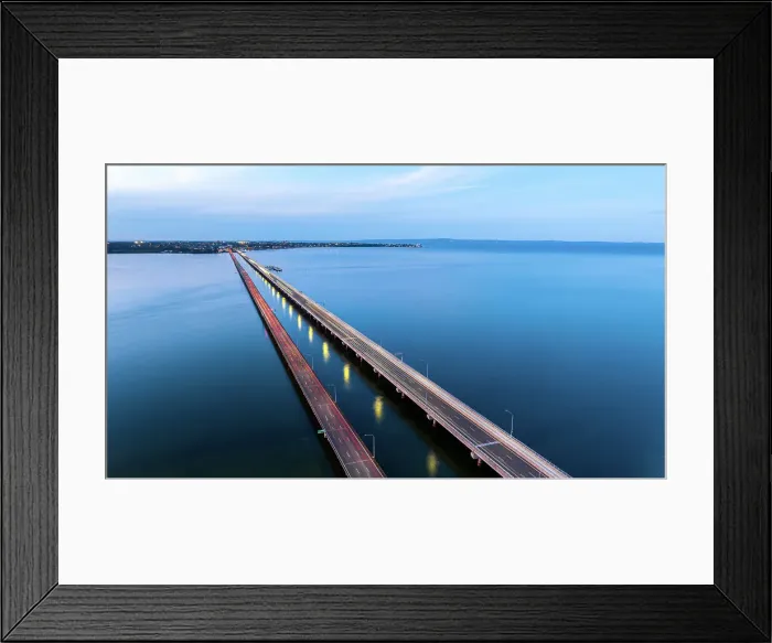 Framed Print : Bridge. Sunset bridge Framed Print : Bridge. Sunset bridge