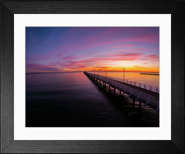 Framed Print : pier. beach trip