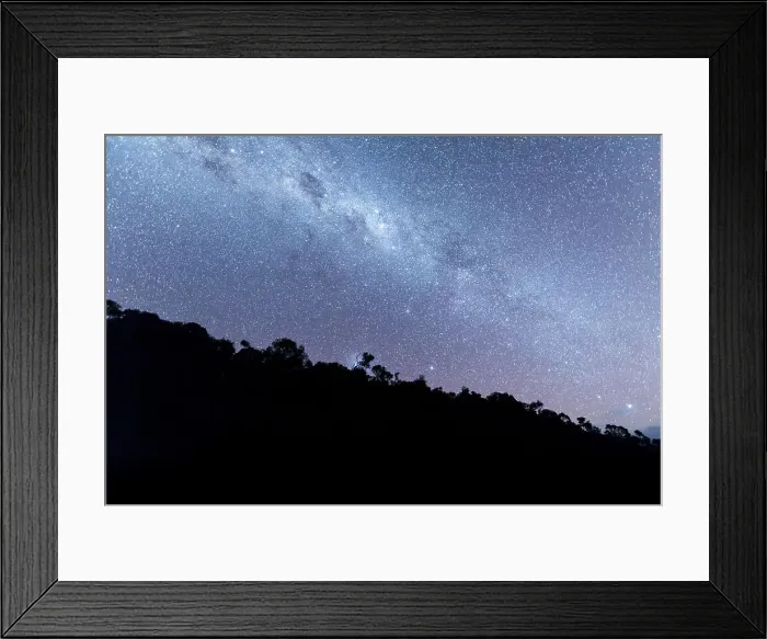 Framed Print : Beautiful starry night over mountain, clear view of milkyway in the Southern Hemisphere Framed Print : Beautiful starry night over mountain, clear view of milkyway in the Southern Hemisphere