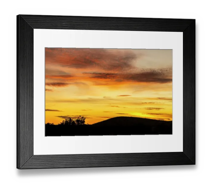 Framed Print : Orange sky sunset