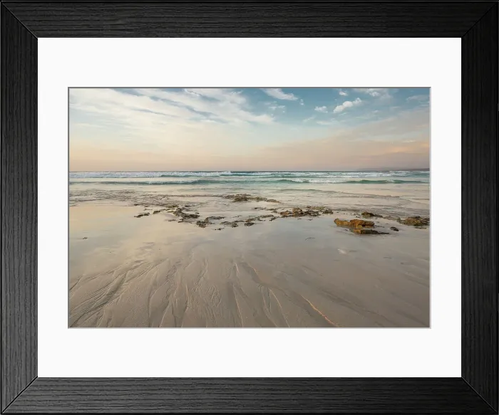Framed Print : Beautiful seascape, early morning at a surf beach Framed Print : Beautiful seascape, early morning at a surf beach