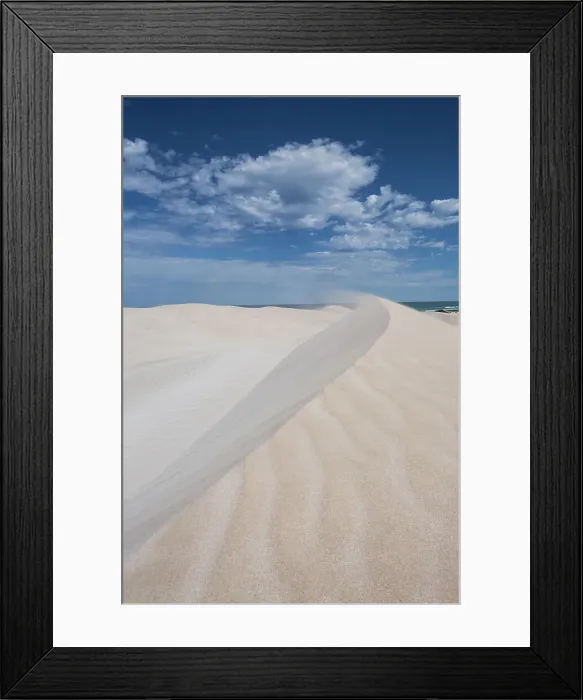 Framed Print : Wind swept sand dune