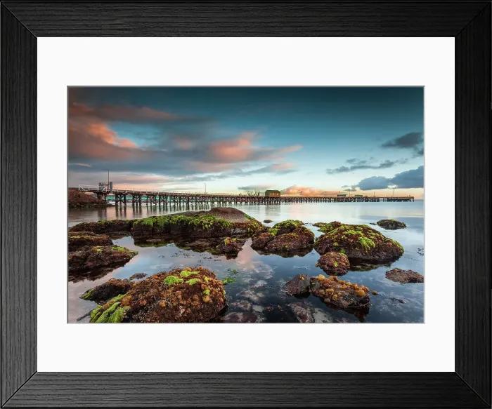 Framed Print : Sunrise at low tide